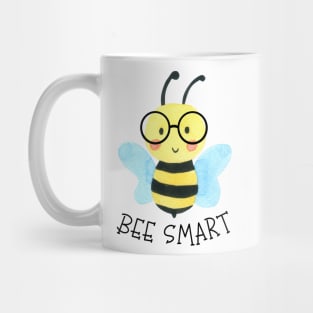 Cute Watercolor Bee Smart With Glasses Mug